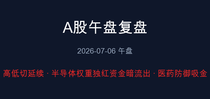 A股午盘复盘 2026-07-06