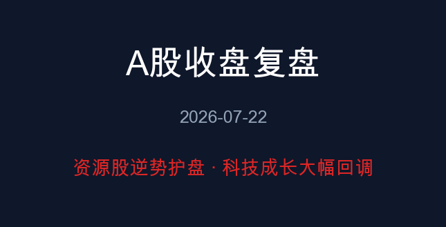 A股收盘复盘 07-22