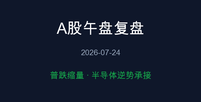 A股午盘复盘